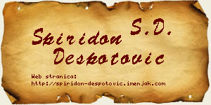 Spiridon Despotović vizit kartica